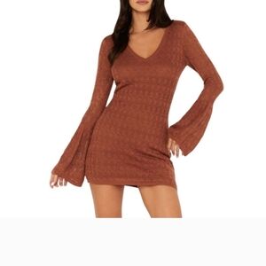 Shyanne Rust Long Sleeve Dress